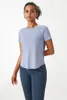 Lu Lu C T-shirt attive da donna Yoga Outfit T-shirt a maniche corte Camicie sportive Running Excerise Summer Gym Fiess Trainer Ragazze Jogging Sportswear Fast D