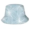 Bérets blanc ligne motif plat haut respirant seau chapeaux Pastel réaliste symétrique Irievibess travail dessiné à la main