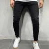 Jeans Skinny Biker Masculino Azul Clássico Lápis Calça Masculina Não Rasgado Stretch Jeans Street Casual Business Party Cowboy Men 211009 L230726