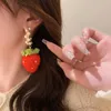 Stud Earrings HangZhi 2023 Winter Vintage Personality Geometry Long Bulb Strawberry Cherry C Imitation Pearl For Women Party Jewelry
