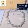 Designer smycken GRA -certifikat 925 Sterling Silver VVS Moissanite Hip Hop Cuban Link Chain
