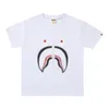 A Bathing APE Youth Shark Head Zwart Wit Bathing Ape Shirt Heren Leisure Losse hiphop Korte mouwen Maat XXXL