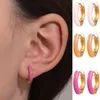 Stud Earrings Fashion Temperament European And American Ins Color Drip Oil C-Shaped Women