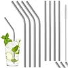 Drinking Straws 6X266Mm Colorf Stainless Steel Sts Reusable Straight And Bent St Cleaning Brush For Home Kitchen Bar Drop Delivery Gar Otqn7