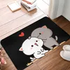 Tapetes Peach and Goma Home Doormat Decoração Bubu e Dudu Flanela Suave Sala de estar Tapete Cozinha Varanda Tapetes Quarto Tapete R230725