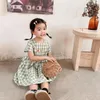 Mädchen Kleider 2023 Korea Stil Mädchen Plaid Kleid Mode Kurzarm Sommer Kinder Kleidung 2-8 Jahre