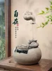 Decorative Figurines Hanging Pot Flowing Water Ornaments Home Zen Space Tea Room Circulating Waterscape