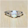 Cluster Rings Opal Diamond Ring Gemstone Engagement for Women Solitaire Fashion Jewelry Gift Delivery Dhhzn