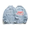 Мужские куртки джинсовая куртка плотная ретро -рисованное расстройство воды дизайн воды в пружине осень классическая кисточка Patch Harajuku 230725