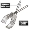 Utensílios de Cozinha Pinça para Cortar Carne Assada em Aço Inoxidável Pinça para Cortar Carne Pão Cebola Tomate Titular Para Legumes Frutas Kitche 230726