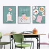 Modern Minimalist Cartoon Plant Canvas Painting Hanging Painting Dining Room Kitchen Posters Printing Dessert Shop Decor w06