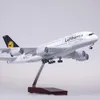 Modèle d'avion 1/160 échelle 50.5CM compagnie aérienne A380 Lufthansa modèle d'avion W lumière et roue moulé sous pression en plastique avion en résine pour Collection 230725