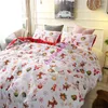 Conjuntos de cama branco com estampa de papai noel capa de edredom infantil cama edredom fronha conjunto natal casa decoração quarto