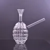 Bong de brûleur à mazout en verre le moins cher avec un design unique clair Pyrex brûleur à mazout en verre épais tuyau d'eau recycleur Ashcatcher Bong 2 pièces