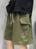 Мужские шорты Juspinice Mens Cargo Shorts Summer Army Green Cotton Shorts Мужчины распущенные много карманы. Случайные брюки Мужская одежда Y2K 230725