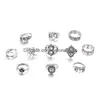 Cluster Ringe Antik Silber Knuckle Ring Set Elefant Blume Krone Stapeln Frauen Midi Modeschmuck Will und Sandy Geschenk Tropfen liefern Dhb7W