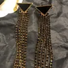 Med Diamond Tassel Jewelry Set Long Fringe Pendant 18 Gold Plated Halsband örhängen Kvinnor Tendy Classy Designer HeadDress