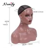 Wig Stand Female Realistic Mannequin Head With Shoulders African Wig Display Model Dark Brown Beige Colors Doll Head For Hat Glasses 230725