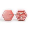 Smyckeslådor Hexagonal Veet Box Ring Pendant Earring Packaging Present For Propoal Engagement Drop Delivery Display OTQ79