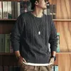 Blusas Masculinas Tricô Cor Sólida Decote Redondo Grandes Homens Streetwear Moda Coreana Pulôver Manga Longa W32