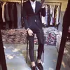 Tute da uomo Tute Uomo Nero Uomo Primavera 2 pezzi Set stile coreano Ternos Abiti da lavoro Designer Tuxedo Suit