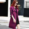 Vestes Coupe-vent violet Trench-Coat mi-long pour femmes 2023 printemps nouveau coréen taille mince britannique décontracté manteau d'automne avec ceinture vêtements d'extérieur