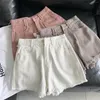 Short Femme Rétro Twill Rose Sale Denim Taille Haute Droit Été Pour Femme