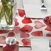 Table Cloth Valentine's Day Love Heart Mat Sweet Valentines Decorations Red Pink Runner For Seasonal