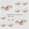 Cluster Ringen Kubieke Zirkoon Edelsteen Ring Rose Goud Vrouwen Sieraden Gift Drop Levering Dhdry