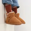 Çocuklar Avustralya Mini Bailey Klasik Düğme II Boots Çocuklar Kızlar Kar Boot Kürk Kış Sıcak Ugglies Gençlik Büyük Çocuk Ayakkabı Toddler Wggs Bebek patikleri Ches 54bv#