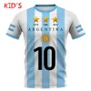 Dopasowane rodzinne stroje DIY numer Argentyna Flag Kids Suit 3D Print T koszule i szorty Sportswear Summer Classics Shorts Fors Tops Boy for Girl 230725