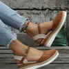 Comemore Gladiator Designer Sommerschuhe Sandalen Abdeckung Klassische Frauen Medien Keilabsatz Sandale Plus Size 645 62736