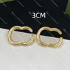 Women Hoop Earrings Classic Double Letter Stud Designer Engagement Ear Loop with Gift Box