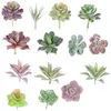 Fleurs décoratives 12/16 pièces plantes succulentes artificielles Faux Mini PVC simulé plantes florales artisanat bricolage accessoires maison bureau bureau décor