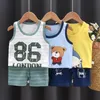 Conjuntos de ropa Ropa para niños conjunto de chaleco para niños verano algodón niños niñas pantalones cortos sin mangas ropa algodón bebé conjunto 230725