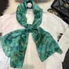 Foulards Écharpe En Soie De Mûrier Châle Marque Prune Bossom Conception Bleu Vert Été Plage Châles Écharpes Automne Hiver Cou Tête