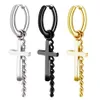 Dangle Lustre I-Remiel Anti-allergies Hip-hop Cool Boucles D'oreilles Croix Longue Gland Chaîne Pendentif Rond Oreille Anneau Mode Homme Nigh296V