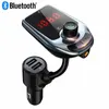 D5 Kit per auto Bluetooth senza fili Lettore MP3 Trasmettitore radio Adattatore audio QC3.0 Altoparlante FM Caricatore USB rapido Display LCD AUX