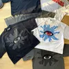 Men's T Shirts Foam Print Shirt Men Women Quality Washed Vintage Eye T-shirt Top Tees