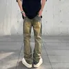 남성 청바지 찢어진 남성 슬림 거리 빈티지 Vaqueros Pantalones Hombre Streetwear 세탁 가을 바지 패션 Y2K 데님 바지