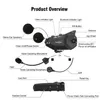 DConn Motorcycle Group Intercom Waterfroof HD Lens 1080pビデオ6ライダーBluetooth FM Wifi Helmet Headset R1 Plus Recorder1290D