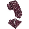 Papillon Cravatta floreale marrone rossa per uomo Accessori Cravatta classica sottile in cotone Da indossare tutti i giorni Festa di nozze Corbatas Para Hombre