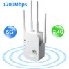 Routeurs Répéteur WiFi 1200Mbps Répéteur WiFi sans fil Amplificateur WiFi Amplificateur réseau double bande 5G 2.4G Routeur WiFi Signal longue portée 230725