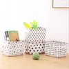 Storage Baskets Cotton Printed Desktop Waterproof Sundries Storage Basket Underwer Storage Box Container Makeup Organizer Case With Handle R230726