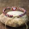 Braccialetto Imperial Stone Heart Shape Charm Bracciali Donna Bohemia Yoga String Bracciale intrecciato Amante Bracciale avvolgente Femme Gioielli fatti a mano 230726