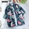 Mens Casual Shirts Summer Hawaiian Beach Seaside Flower Shirt For Men Vintage Button Up Thin Half Short Sleeve Korean Fashion Clothes 230726