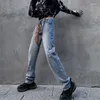 Kvinnors jeans punk flickor modetrender rippade för kvinnor japanska harajuku streetwear tonårsgotiska kläder raka ben denim byxor