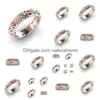 Band Rings Contrast Color Rose Gold Flower Ring For Women Christmas Gift Will And Sandy Drop Ship Delivery Jewelry Dhmfo