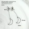 Kolczyki Dangle 1Pair DIY pusta księżyc długi stal ze stali nierdzewnej biała perłowe urok Dangler Hook Making Mash