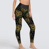 Active Pants Sunflower Bouquet Yoga Honeycomb Print Leggings Sexy Workout Leggins Women Cute Stretchy Sports Tights